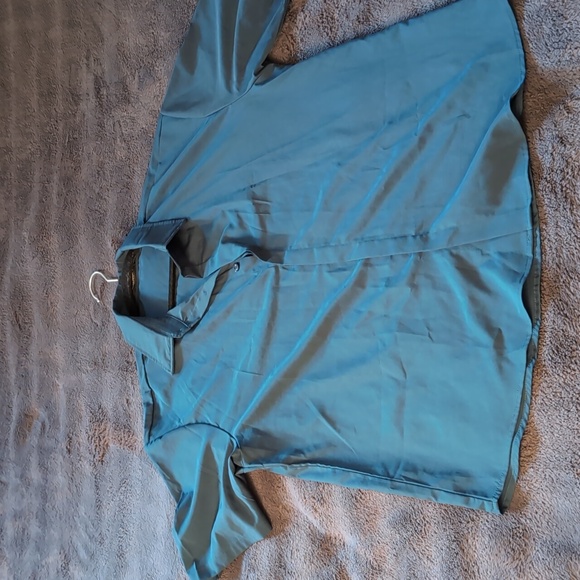 Incerun| Green Short Sleeved Button Up Dress Shirt Polyester Spandex Blend - Picture 5 of 10